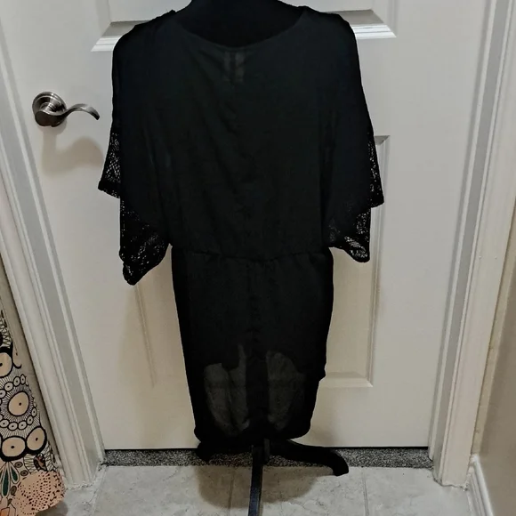 Xhilaration Black Sheer Swimsuit Cover Up, XL - Picture 3 of 6